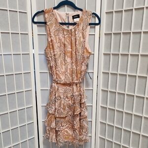 NWT Pink and Orange Paisley Sleeveless Mini Dress